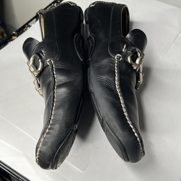 Salvatore Ferragamo Sz 11.5 D Black Leather Parigi Driving Loafers